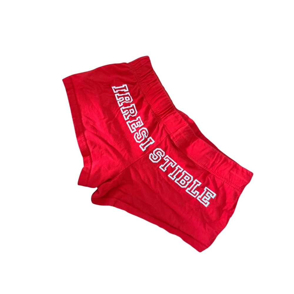 Y2K sassy 2000s M&M's World Red Irresistible Graphic Lounge Sleep Cotton Shorts